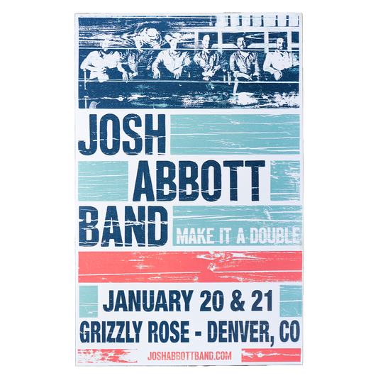 Concert poster for Josh Abbott Band performing at Grizzly Rose in Denver, CO.