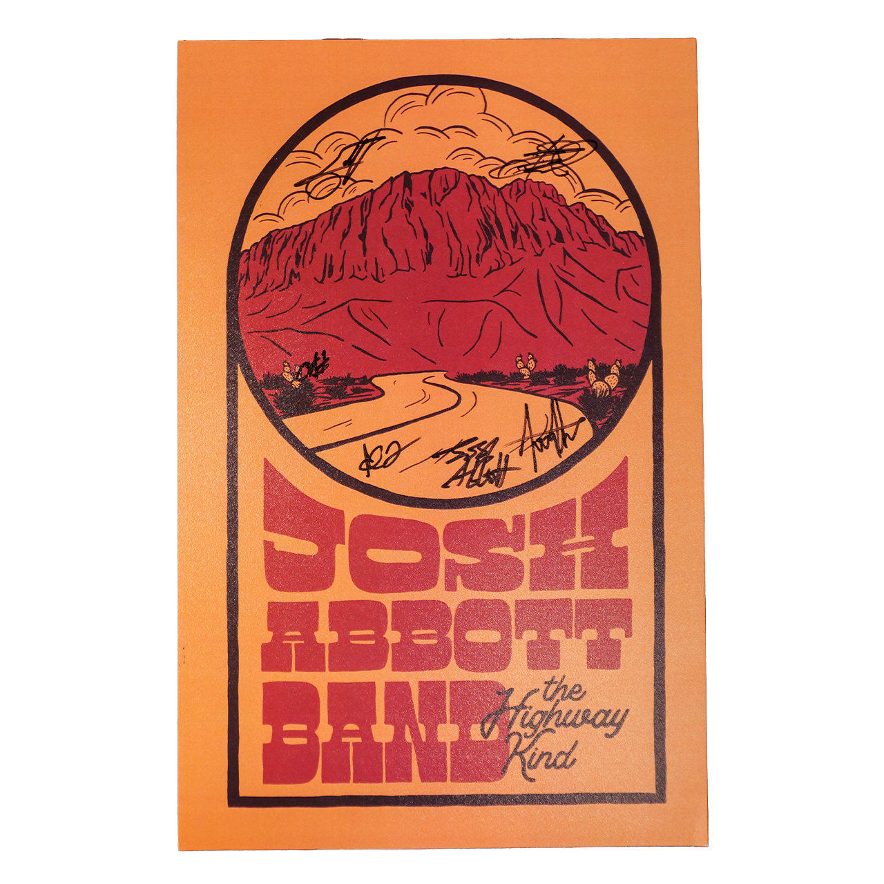 Retro-style concert poster featuring a desert landscape and text for Josh Abbott Band.