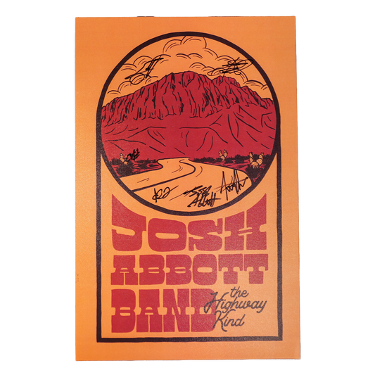 Retro-style concert poster featuring a desert landscape and text for Josh Abbott Band.